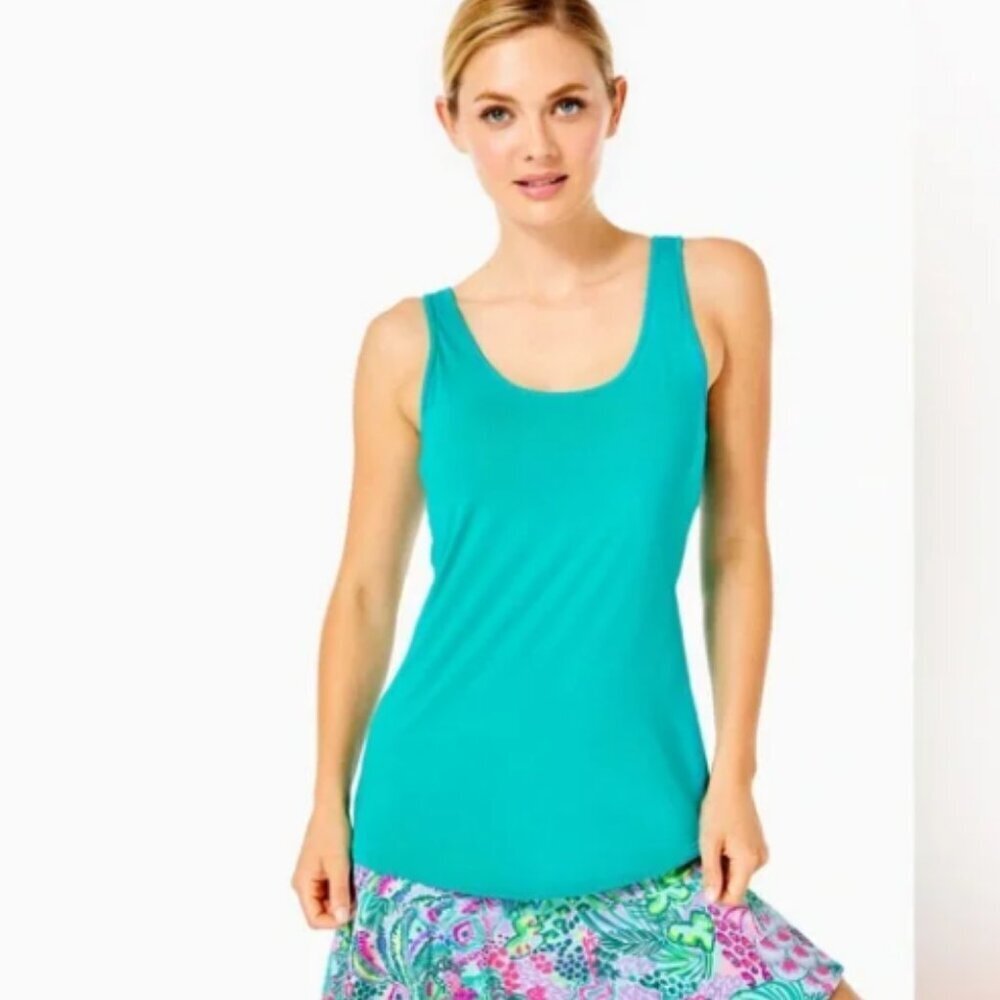 Lilly Pulitzer sunray bra tank UPF 50+ water lilly green size medium NWT